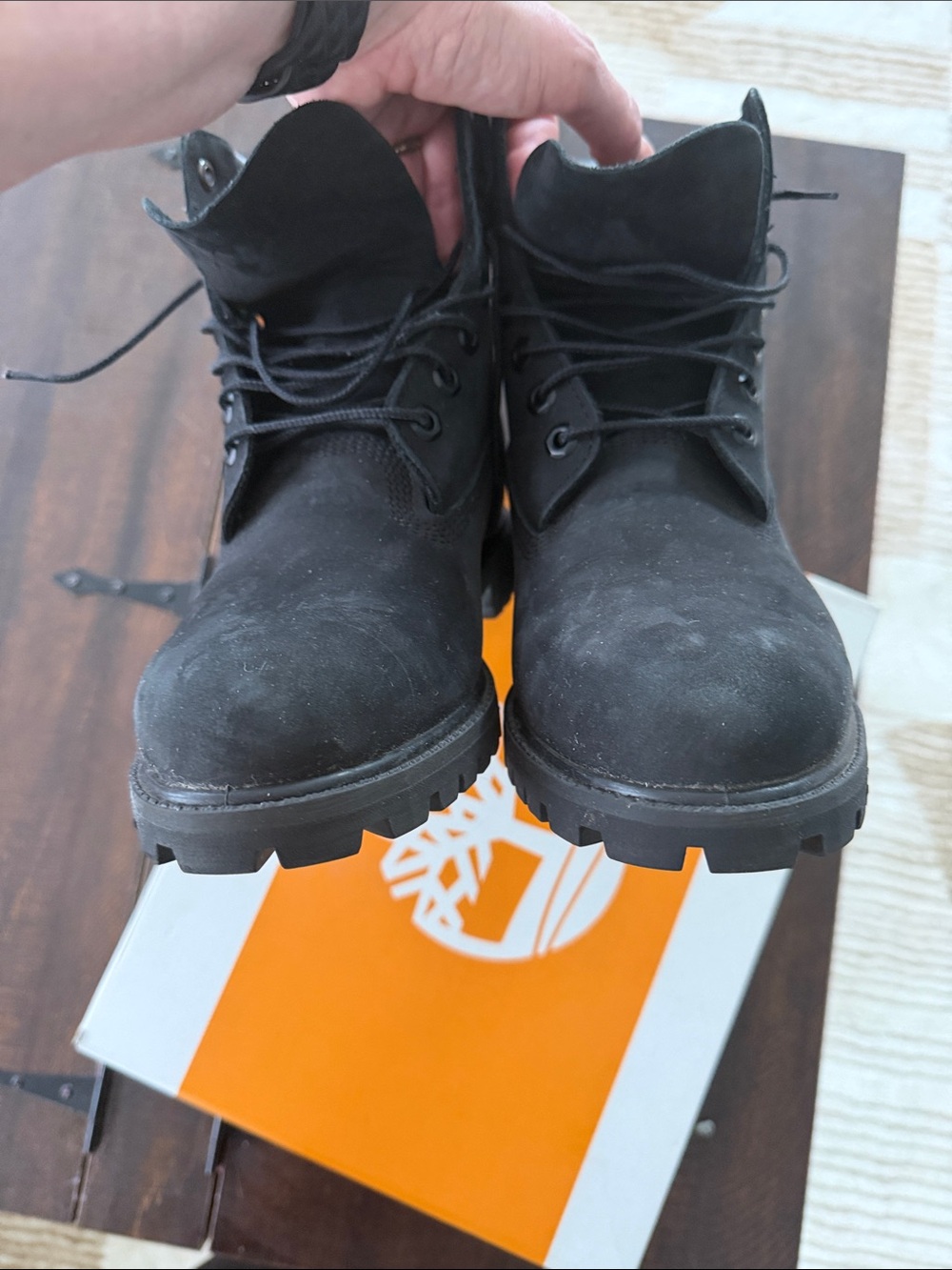 Timberland Men's Black Lace-Up Waterproof Work Boots - Picture 7 of 9